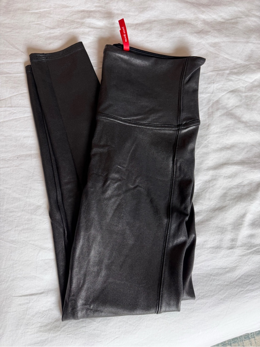 Spanx Black Faux-Leather Leggings
